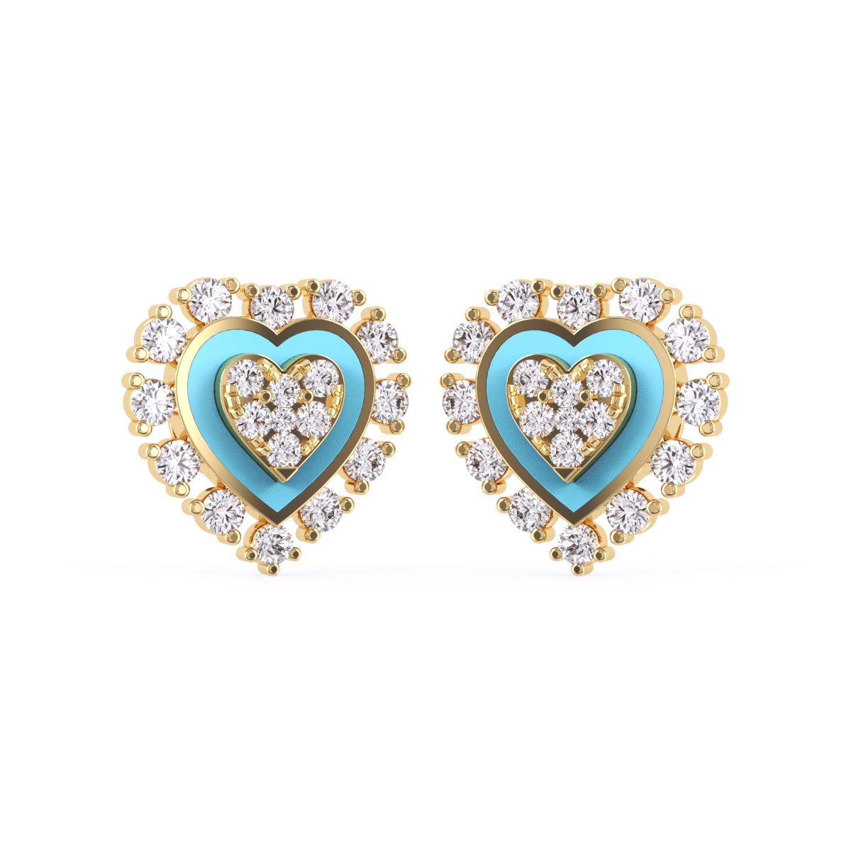 Lovely Heart Halo Diamond Earrings For Her